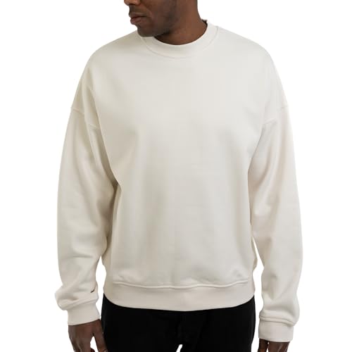 Johnny Urban Sweatshirt Herren & Damen Oversized Off White - Carter - Heavy Basic Pullover - Crewneck in Oversize Fit - Enganliegender Kragen - Unisex - Schwerer Stoff von Johnny Urban