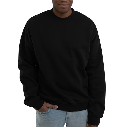 Johnny Urban Sweatshirt Herren & Damen Oversized Schwarz - Carter - Heavy Basic Pullover - Crewneck in Oversize Fit - Enganliegender Kragen - Unisex - Schwerer Stoff von Johnny Urban