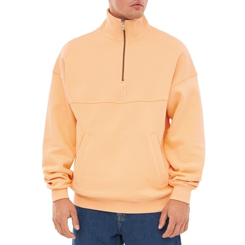 Johnny Urban Sweatshirt mit Reißverschluss Herren & Damen Peach - Cooper - Half Zip Sweater Pullover aus Baumwolle - Oversized Troyer Mit Kängurutasche - Stehkragen von Johnny Urban
