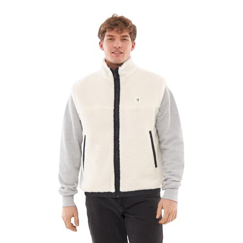 Johnny Urban Teddy Weste Damen & Herren Cream Schwarz - Bryson - 2 in 1 Fleeceweste zum Wenden - Warme Winterweste Kurz aus Teddyfleece & Nylon von Johnny Urban