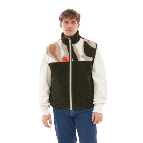 Johnny Urban Teddy Weste Damen & Herren Grün Beige - Bryson - 2 in 1 Fleeceweste zum Wenden - Warme Winterweste Kurz aus Teddyfleece & Nylon von Johnny Urban