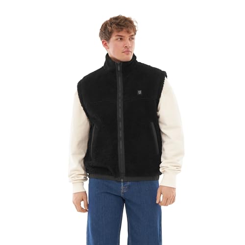 Johnny Urban Teddy Weste Damen & Herren Schwarz - Bryson - 2 in 1 Fleeceweste zum Wenden - Warme Winterweste Kurz aus Teddyfleece & Nylon von Johnny Urban