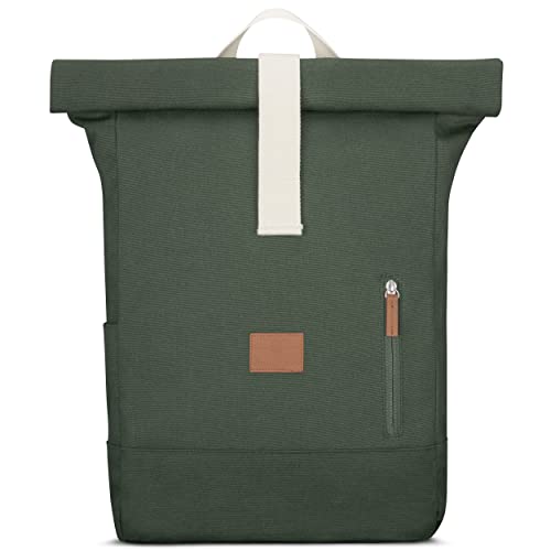 Johnny Urban Rolltop Rucksack Damen & Herren Grün - Adam Large - 16" Laptop Fach - Robustes Baumwoll Canvas - Wasserabweisend von Johnny Urban