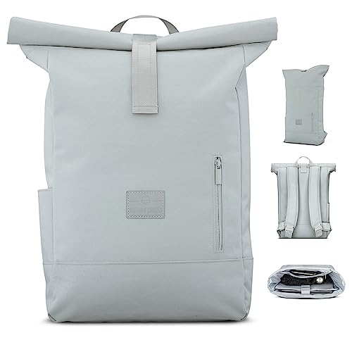 Johnny Urban Rolltop Rucksack Damen & Herren Grau - Robin Large - Tagesrucksack mit 16 Zoll Laptopfach - Recyceltes PET - 18-22L - Wasserabweisend von Johnny Urban