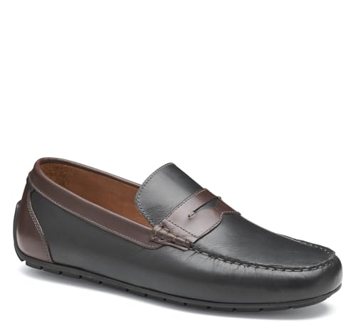 Johnston & Murphy Beck Penny Loafers, Kleid Lederschuhe für Herren, Slip-On Mokassins für Herren, Schwarz, 42 EU von Johnston & Murphy
