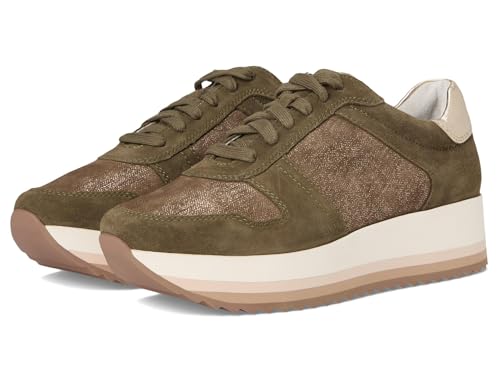 Johnston & Murphy Gracie Color-Block Schnür-Sneaker für Damen, Oliv/Metallic, 40 EU von Johnston & Murphy