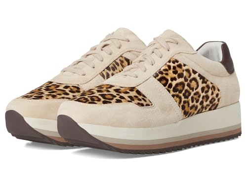 Johnston & Murphy Gracie Color-Block Schnür-Sneaker für Damen, Sand/Leopard, 42 EU von Johnston & Murphy