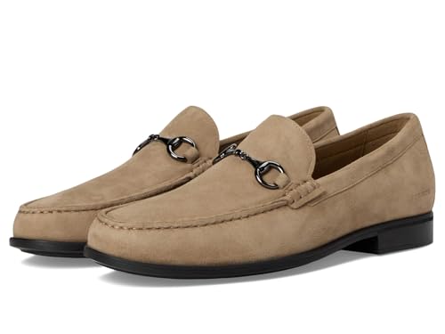 Johnston & Murphy Harrison Bit Loafers, Mokassins aus Leder für Herren, bequeme Herren-Kleiderschuhe, Braungrau - Taupe Suede, 44.5 EU von Johnston & Murphy