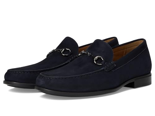 Johnston & Murphy Harrison Bit Loafers, Mokassins aus Leder für Herren, bequeme Herren-Kleiderschuhe, Marineblaues Velours, 47 EU von Johnston & Murphy