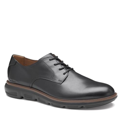 Johnston & Murphy Herren Larkin Plain Toe Oxford, Schwarzes italienisches Kalbsleder, 43 EU von Johnston & Murphy