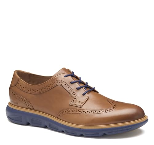 Johnston & Murphy Herren Larkin Wingtip Oxford, Hellbraunes italienisches Kalbsleder, 45 EU von Johnston & Murphy