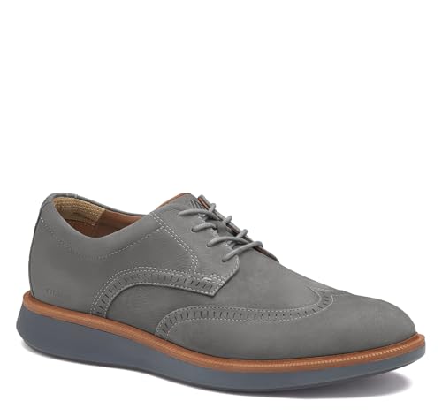 Johnston & Murphy Herren Xc+ Parker Wingtip Oxford, Graues, wasserdichtes Nubuk, 44.5 EU von Johnston & Murphy