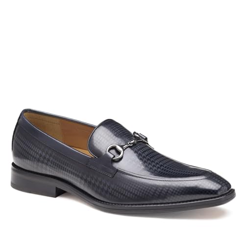Johnston & Murphy Sullivan Bit Loafer Dress Shoe, Schwarzes Kalbsleder mit Hahnentrittmuster, 43 EU von Johnston & Murphy