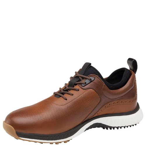 Johnston & Murphy XC4 H1-Luxe Hybrid-Golfschuhe für Herren | wasserdichtes Leder | leicht | Memory-Foam-Dämpfung, Beige (Hellbraune, wasserdichte Vollkorn), 43 EU von Johnston & Murphy