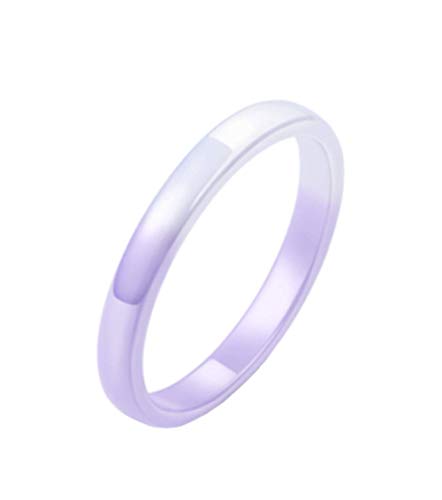 Joielavie 3MM Keramik Ring Farbverlauf Farbe Weiß Lila Zweifarbiger Glatter Charme Allianz Ring Schmuck für Frauen Mädchen Größe 52（16,6） von Joielavie