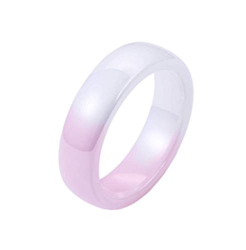 Joielavie 6MM Keramik Ring Farbverlauf Farbe Weiß Lila Zweifarbiger Glatter Charme Allianz Ring Schmuck für Frauen Mädchen Größe 52（16,6） von Joielavie