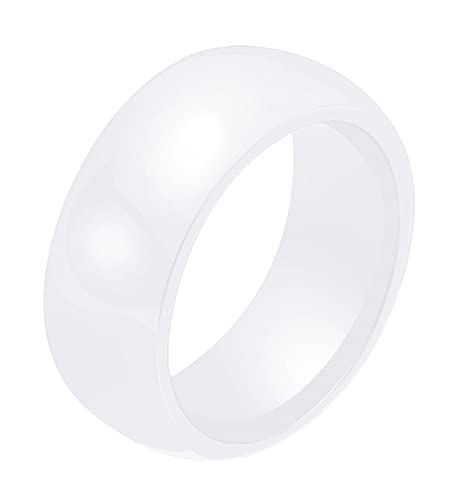 Joielavie 6MM Weißer Keramik Ring für Männer und Frauen Glatte Keramik Paare Valentinstag Verlobung Hochzeitsring Schmuck Größe 62（19,7） von Joielavie
