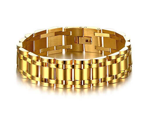 Joielavie Jewellery Herren-Armband, matt, 17 mm, hochglanzpoliert, für Geburtstag, goldfarben von Joielavie