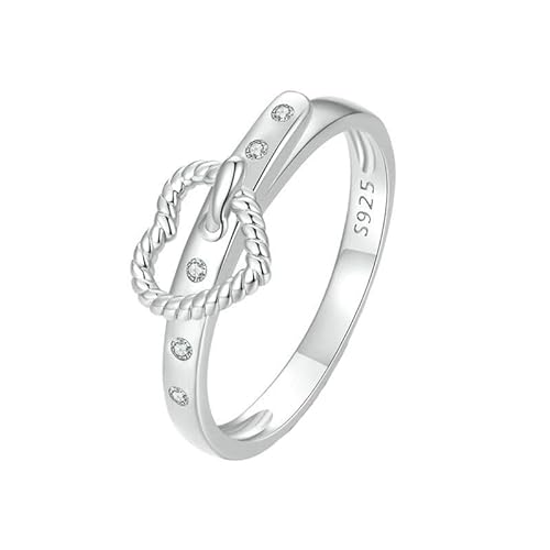 Joielavie Ring Gürtel Herz Zirkonia Silber 925 Romantischer Modeschmuck Damen Mädchen, Sterling-Silber 925/1000 von Joielavie