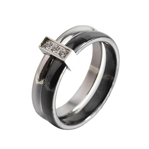 Joievievie 2 in 1 Ring Keramik Weiß Schwarz Oxid Puzzle Schmuck Damen Mädchen Ehering Verlobung Hochzeit, Keramik Joievievie 2 in 1 Ring Keramik Weiß Schwarz Oxid Puzzle Schmuck Damen Mädchen Ehering Verlobung Hochzeit, Keramik von Joievievie