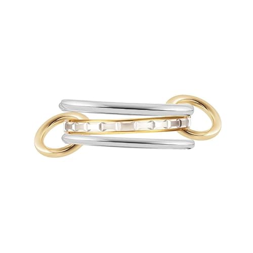 Joievievie 3-in-1-Ring, stapelbar, aus Edelstahl mit Strass, 3 verschlungene Ringe, Gold, Silber, zweifarbig, Schmuck für Damen und Mädchen, Edelstahl Joievievie 3-in-1-Ring, stapelbar, aus Edelstahl mit Strass, 3 verschlungene Ringe, Gold, Silber, zweifarbig, Schmuck für Damen und Mädchen, Edelstahl von Joievievie