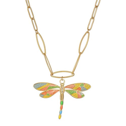 Joievievie Halskette mit Schmetterlingsanhänger, Emaille, bunt, Edelstahl, Damenschmuck, Edelstahl Joievievie Halskette mit Schmetterlingsanhänger, Emaille, bunt, Edelstahl, Damenschmuck, Edelstahl von Joievievie