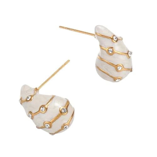 Joievievie Ohrstecker, Wassertropfen, Emaille, Zirkonia, Ohrstecker, Edelstahl, Modeschmuck, Damen, Mädchen, Edelstahl von Joievievie