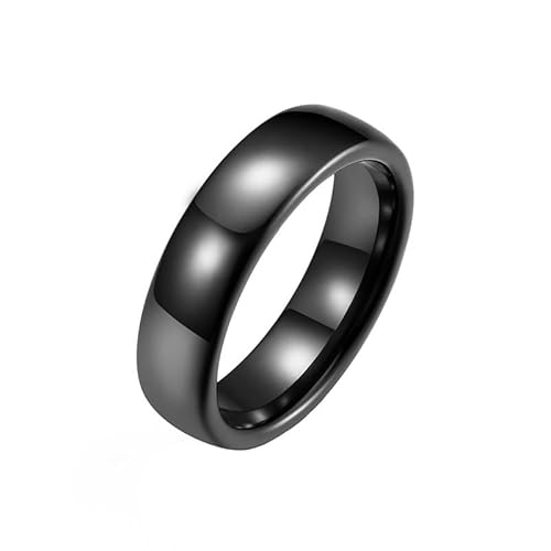 Joievievie Ring für Herren und Damen, aus schwarzer Keramik, glatt, Schmuck, Paare, Verlobungen, Hochzeit, Keramik von Joievievie