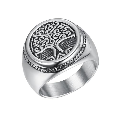 Joievievie Siegelring, Baum des Lebens, silberfarben, Kuppel, Schmuck für Herren, Edelstahl Joievievie Siegelring, Baum des Lebens, silberfarben, Kuppel, Schmuck für Herren, Edelstahl von Joievievie