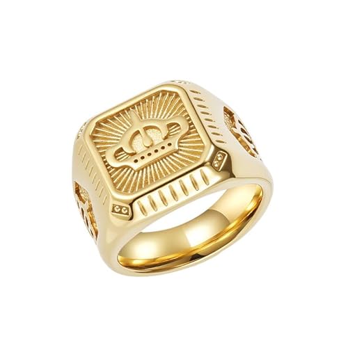 Joievievie Siegelring für Herren, Königskrone aus Edelstahl, Herrenschmuck, Edelstahl Joievievie Siegelring für Herren, Königskrone aus Edelstahl, Herrenschmuck, Edelstahl von Joievievie