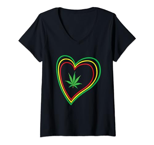 Damen 420 Weed Cannabis TShirt Marihuana Hanfblatt Legaliseed T-Shirt mit V-Ausschnitt Damen 420 Weed Cannabis TShirt Marihuana Hanfblatt Legaliseed T-Shirt mit V-Ausschnitt von Joint Cannabis Kiffer Hanf Gras 420 Ich war dabei
