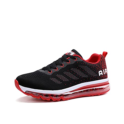 snugnap Sneaker Herren Damen Laufschuhe Sportschuhe Turnschuhe Joggingschuhe Freizeitschuhe Bequeme Fitness Running Schuhe Walkingschuhe Atmungsaktiv Straßenlaufschuhe Schwarz Weiß 833BlackRed-40 von snugnap