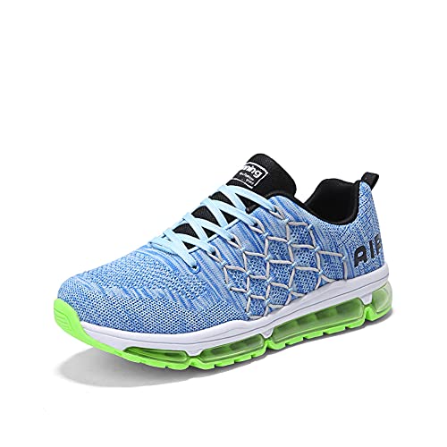 snugnap Sneaker Herren Damen Laufschuhe Sportschuhe Turnschuhe Joggingschuhe Freizeitschuhe Bequeme Fitness Running Schuhe Walkingschuhe Atmungsaktiv Straßenlaufschuhe Schwarz Weiß 877Blue-39 von snugnap