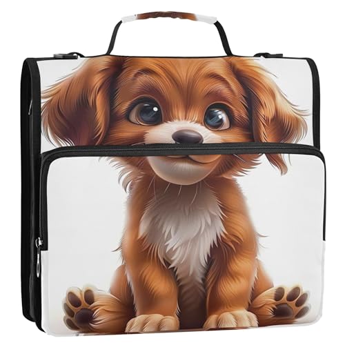 3 Ringbinder, strapazierfähig, Cartoon-Miniatur, Welpe, Hund, Reißverschluss, Organizer, Mittelschule, Tasche mit Gurt, lustiges Portfolio für 500 Blatt 3 Ringbinder, strapazierfähig, Cartoon-Miniatur, Welpe, Hund, Reißverschluss, Organizer, Mittelschule, Tasche mit Gurt, lustiges Portfolio für 500 Blatt von Joitme