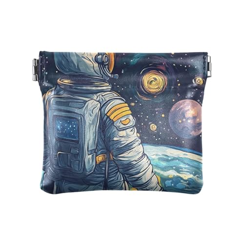 Astronaut Space Blue Wallets for Women Small Womens Wallet Slim, Leather Coin Purse, Astronaut Space Blue-1, 4.33x3.74In, Astronaut Space Blue-1 von Joitme