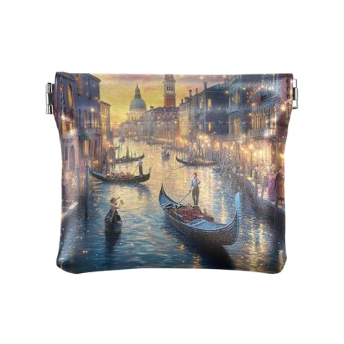 City C Gelb Münzbörse für Damen, Leder Münzbörse, Kleines Portemonnaie Damen, City C Gelb, 4.33x3.74In, City C Gelb von Joitme