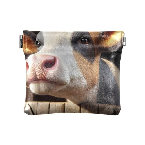 Curious Cow Barn Brown Women Coin Purse Women Wallet Small Card Wallets for Women, Curious Cow Barn Brown, 4.33x3.74In, Curious Cow Barn Brown von Joitme