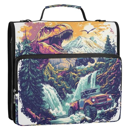Funny T Rex Malbuch mit Reißverschluss, Organizer mit 3 Ringen, 3,8 cm D-Ring, Schulmappe mit Schultergurt, Aufbewahrungsmappe mit Griff Funny T Rex Malbuch mit Reißverschluss, Organizer mit 3 Ringen, 3,8 cm D-Ring, Schulmappe mit Schultergurt, Aufbewahrungsmappe mit Griff von Joitme