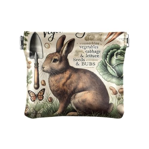 Garden Bunny Brown Wallet Coin Wallet Women Slim Small Leather Coin Purse, Gartenhase braun, 4.33x3.74In, Gartenhase braun Garden Bunny Brown Wallet Coin Wallet Women Slim Small Leather Coin Purse, Gartenhase braun, 4.33x3.74In, Gartenhase braun von Joitme