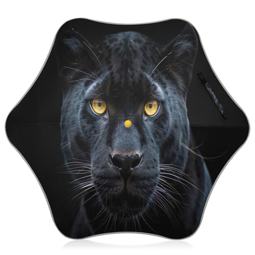 Joitme Regenschirme mit schwarzem Leopardenmuster für Regen, leicht zu öffnen und zu schließen, Kinderschirm für Mädchen, Schwarz Leopard, one size von Joitme