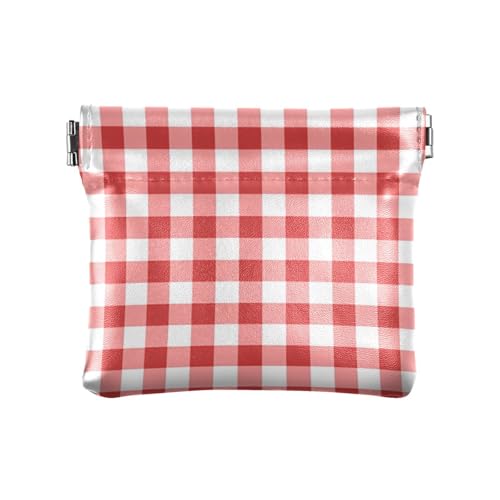 Klassisch kariert rot weiß kleine Geldbörsen Münzbörse Herren Geldbörse Damen Slim, Klassisch kariert Rot Weiß, 4.33x3.74In, Klassisch kariert Rot Weiß von Joitme