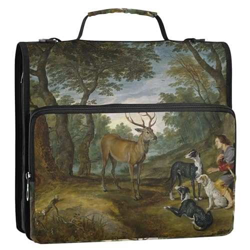 Lustiger Ordner mit Reißverschluss, 3,8 cm, 3 Ringe, Rubens Prints Miracle Saint Hubert, Aufbewahrungsmappe mit Griff, Schulmappe mit Schultergurt Lustiger Ordner mit Reißverschluss, 3,8 cm, 3 Ringe, Rubens Prints Miracle Saint Hubert, Aufbewahrungsmappe mit Griff, Schulmappe mit Schultergurt von Joitme