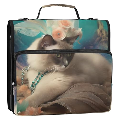 Lustiger Organizer mit Reißverschluss, 3 Ringbücher, 3,8 cm, D-Ringhalter, Tasche mit Gurt für Schule, Portfolio, hält 500 Blatt Lustiger Organizer mit Reißverschluss, 3 Ringbücher, 3,8 cm, D-Ringhalter, Tasche mit Gurt für Schule, Portfolio, hält 500 Blatt von Joitme