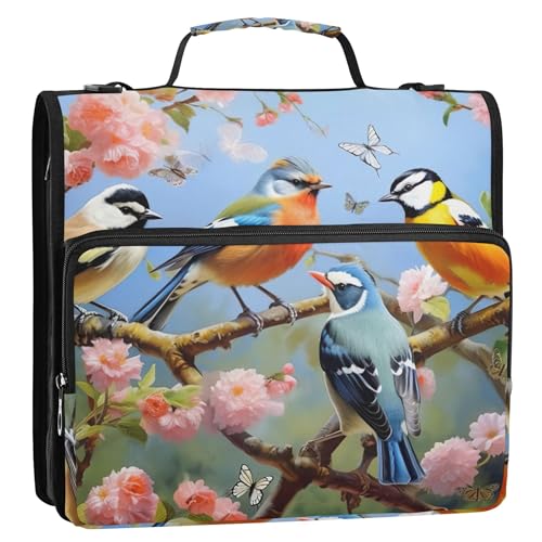 Ringordner mit Reißverschluss, 3 Ringbücher, 3,8 cm, D-Ringbuch mit Gurt, mittlere Schultasche, Portfolio für 500 Blatt von Joitme