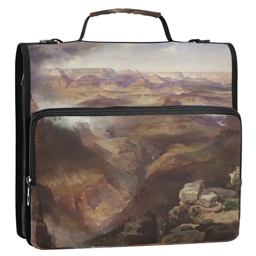 Thomas Moran American Grand Canyon Colorado River Ordner-Organizer mit Reißverschluss, 3,8 cm, 3-Ring-Ordner, robuste Schulmappe mit Schultergurt, mehrere Taschen, große Portfolio-Mappe Thomas Moran American Grand Canyon Colorado River Ordner-Organizer mit Reißverschluss, 3,8 cm, 3-Ring-Ordner, robuste Schulmappe mit Schultergurt, mehrere Taschen, große Portfolio-Mappe von Joitme
