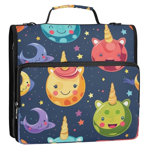 Unicorn Space Ordner-Organizer mit 3 Ringen, mit Reißverschluss von Joitme