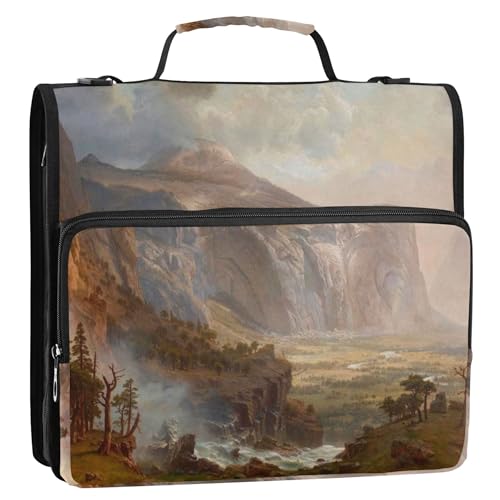 Yosemite Ordner, 3,8 cm (1 1/2 Zoll), 3 Ringkuppeln, Querformat, Malerei, Reißverschluss, Organizer, Portfolio und Etui, Ringordnerhalter, mit Gurt für die Schule von Joitme