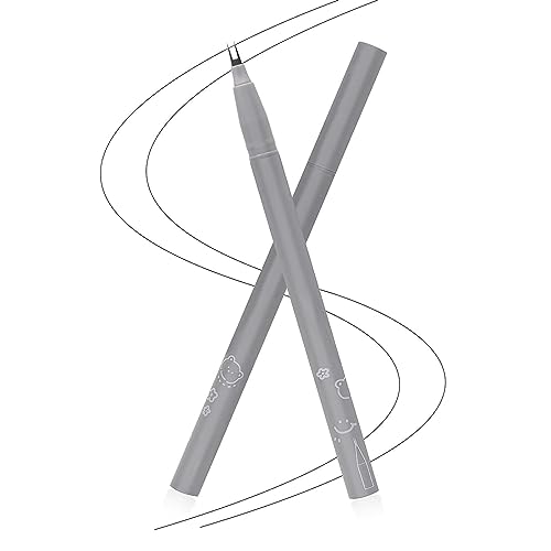 2PCS Wimpernstift Mit Doppelter Spitze,Eyeliner Mit Doppelter Spitze,Unterer Wimpernstift Mit Doppelter Spitze,Flüssiger Eyeliner Mit Doppelter Spitze,Langlebiger 24-Stunden-Eyeliner(Schwarz+Braun) von Joittey