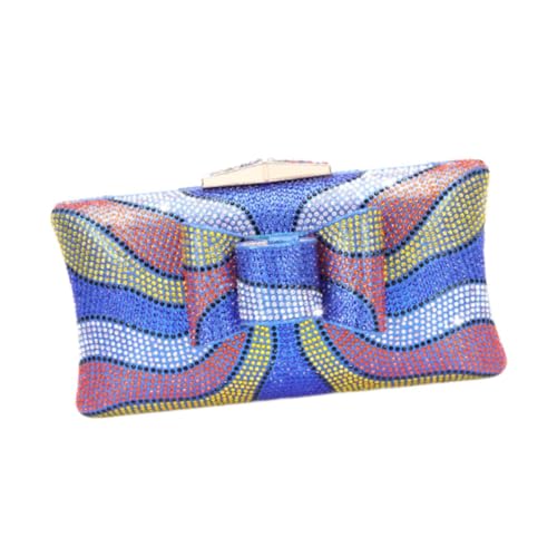 Clutch-Geldbörse mit Strasssteinen für Damen, glitzernd, mit abnehmbarer Kette, 19 x 11 x 7 cm, Blau, one-size von Jojomis