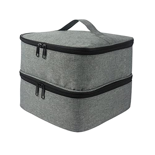 Doppellagige Nagellack-Aufbewahrungstasche für 30 Flaschen, Nageltrockner-Organizer aus Nylon mit Eva-Auskleidung, tragbar, grau von Jojomis